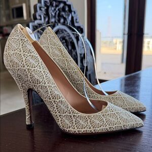 Chic Cream Lace Stiletto Heels